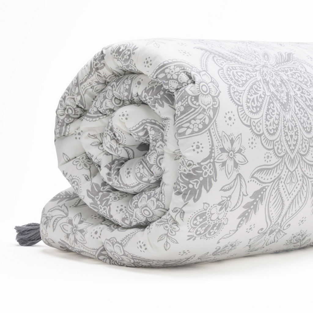 Persian Elegance - Quilt With Tassels - Cotton Satin - Beige