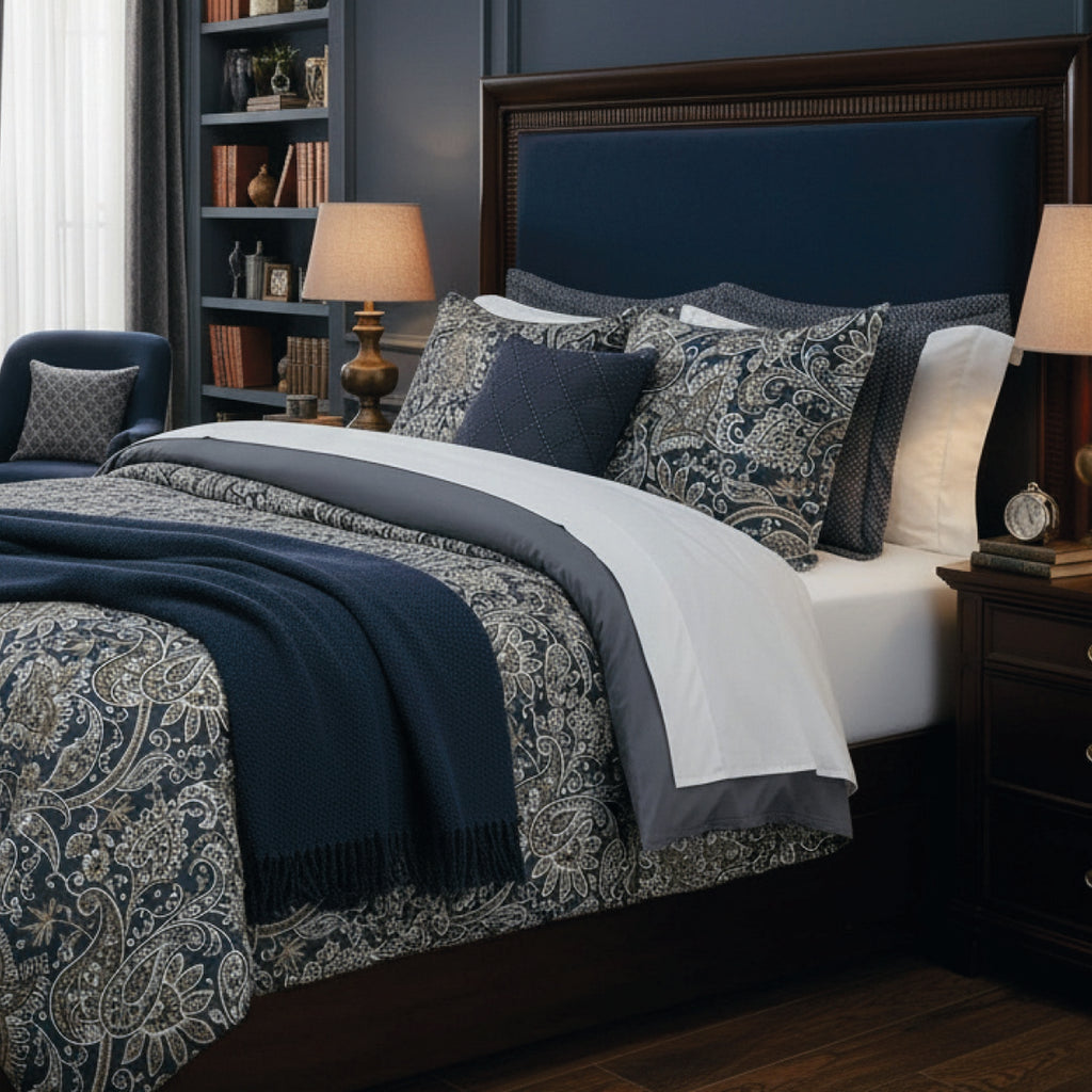 Buta - Duvet Cover + 1 Or 2 Pillowcase(s) - Cotton Satin - Gray / Taupe