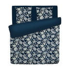 Blue Baroque - Duvet Cover + 1 Or 2 Pillowcase(s) - Cotton Satin - Dark Blue