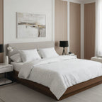 Dentelle Royale - Duvet Cover + 1 Or 2 Pillowcase(s) - Jacquard Woven Cotton Satin - White
