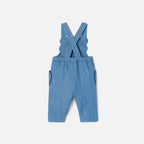 Salopette lunga - Denim scuro - Bambina