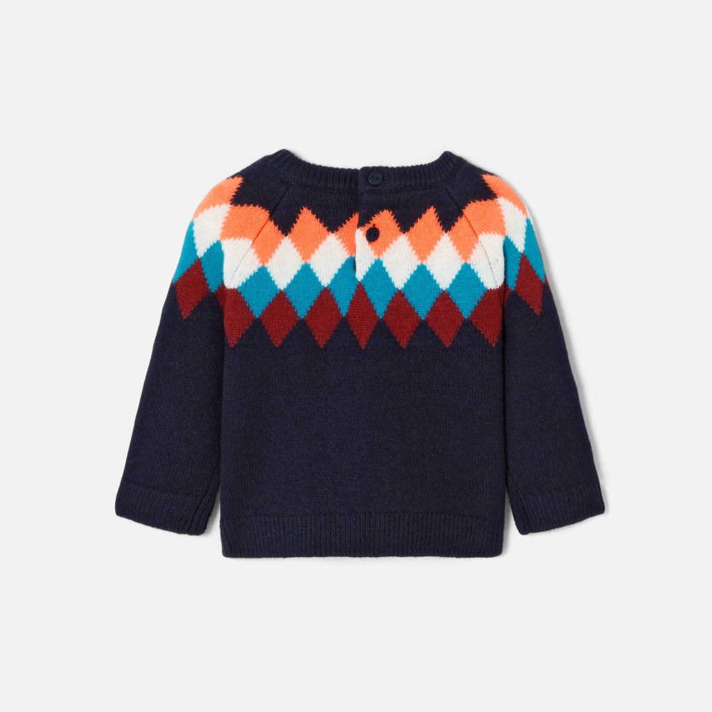 Pullover mit Ärmeln - Marineblau/Mehrfarbig - Junge