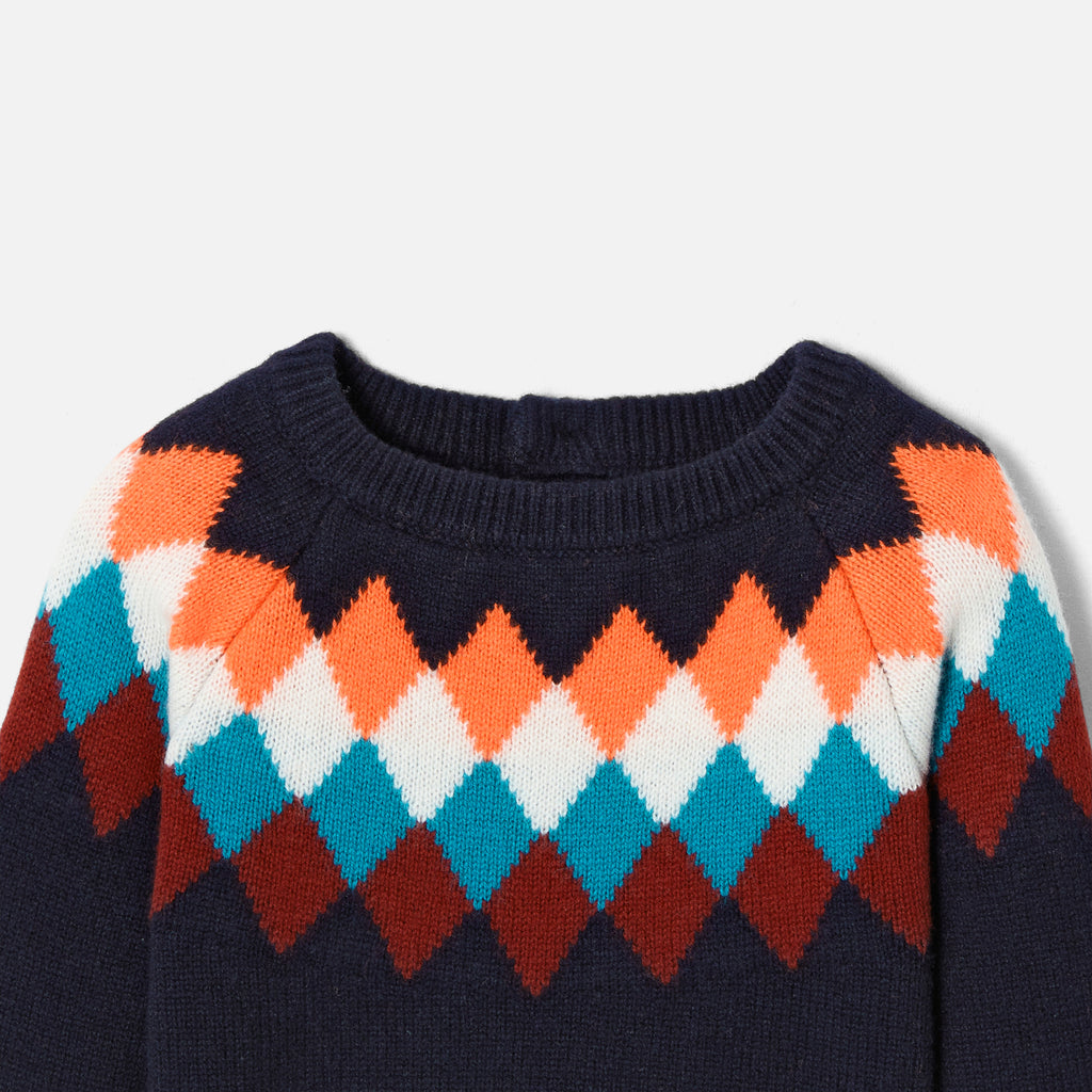 Pullover mit Ärmeln - Marineblau/Mehrfarbig - Junge