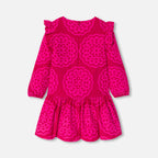Robe Avec Manches - Rose/Multico - Fille
