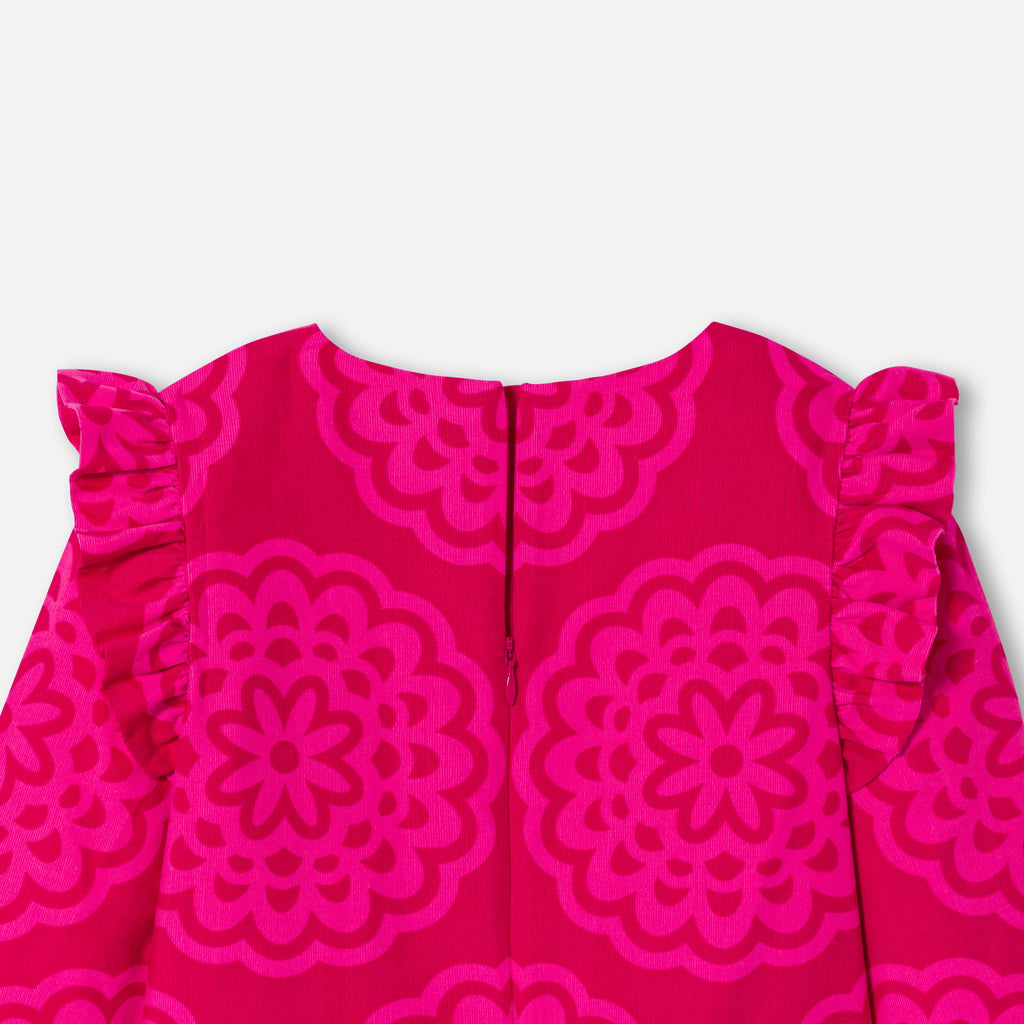 Robe Avec Manches - Rose/Multico - Fille