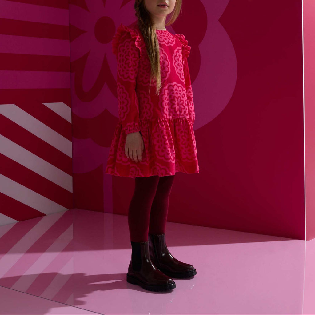 Robe Avec Manches - Rose/Multico - Fille
