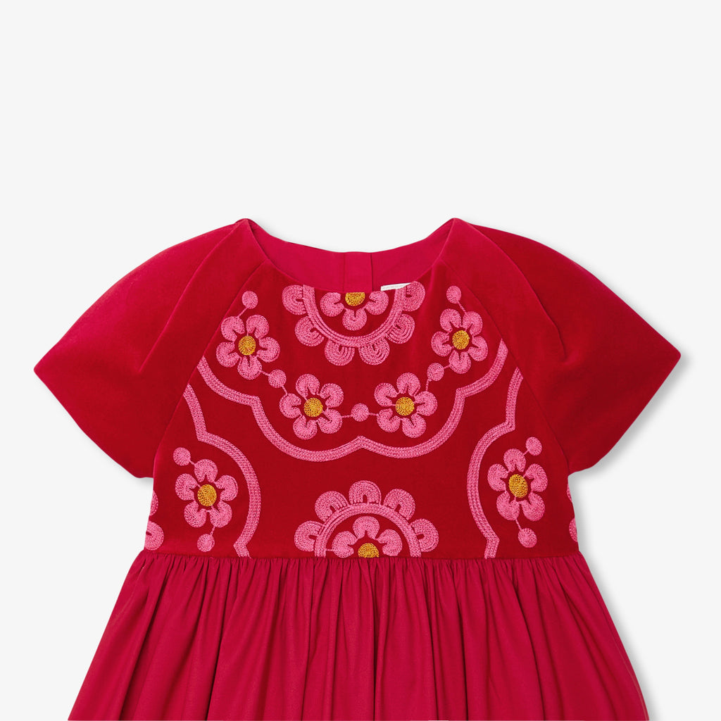 Kleid mit Ärmeln – Rot – Mädchen