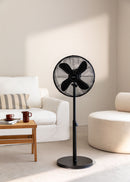 Air Stand Easy - Ventilateur Sur Pied Réglable Oscillant 50W - Noir