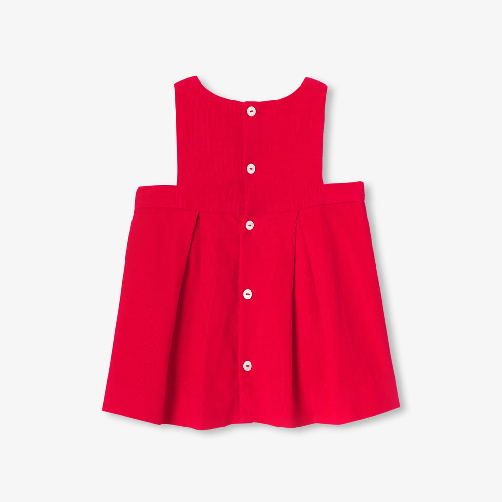 Robe Chasuble/ Ss Mches - Rouge - Fille