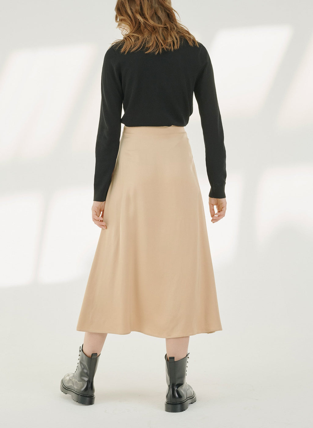 Maison Standards - Long Satin Skirt - Ecru - Women