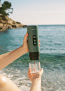 Thera Move - Cafetière Espresso Portable 15 Bars Pour Capsules & Café Moulu - Avec Mallette De Transoirt - Vert Sauge