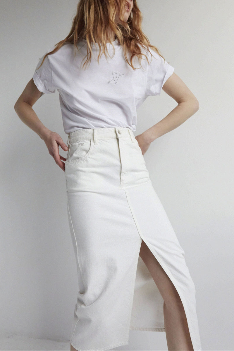 MONA WHITE DENIM SKIRT