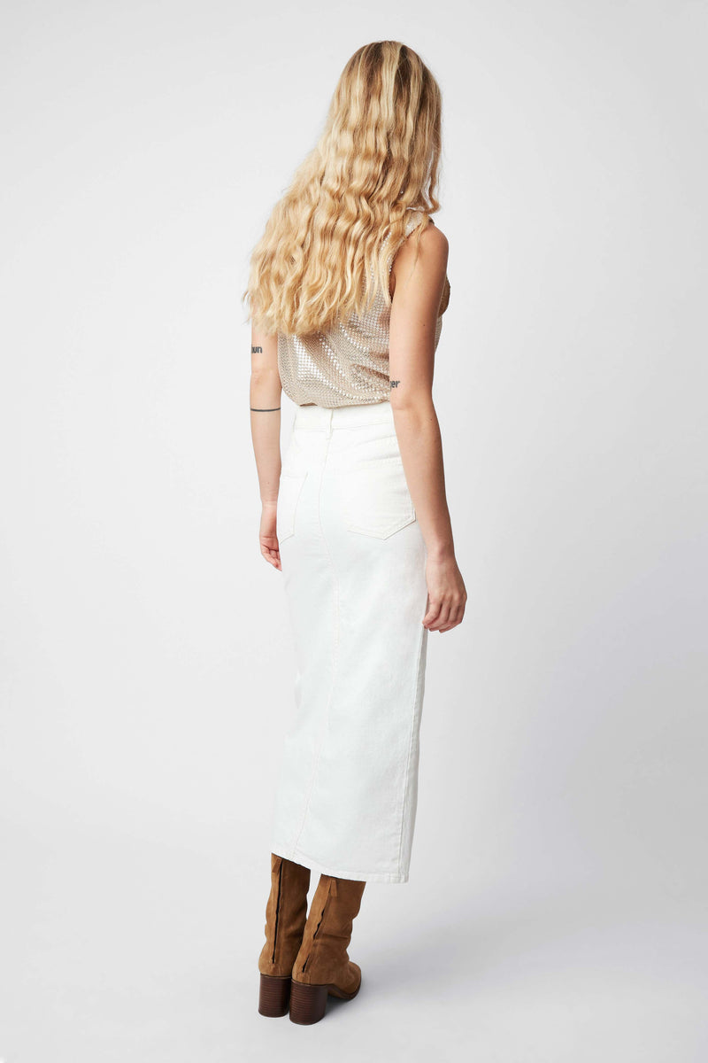 MONA WHITE DENIM SKIRT