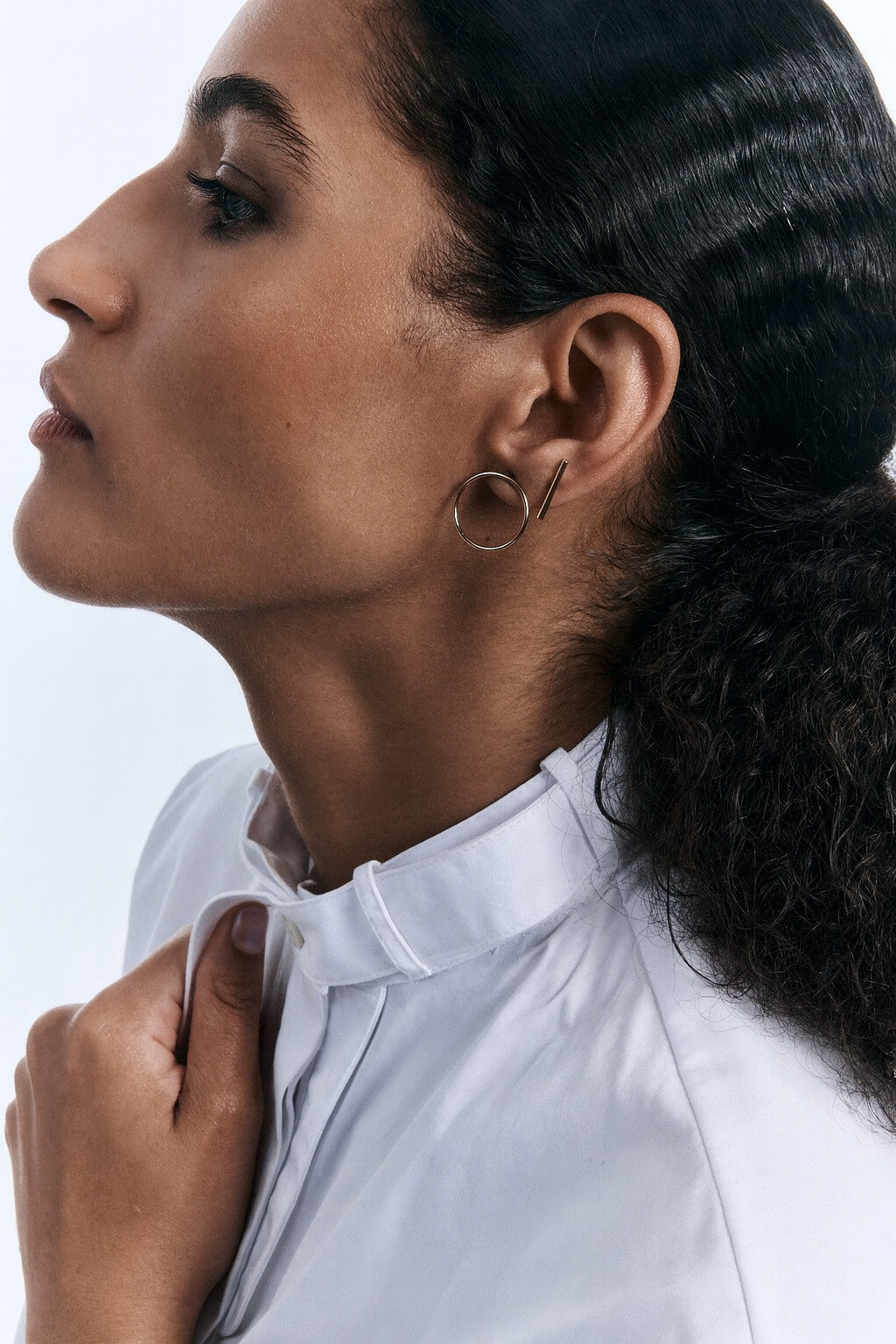 Palladium-Plated Come Earrings