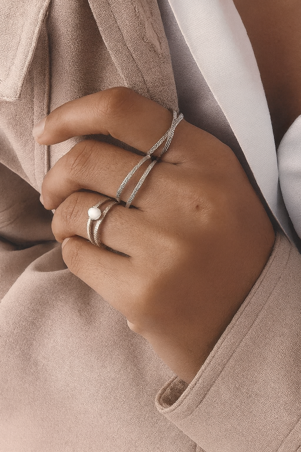 Palladium-Plated Diane Ring