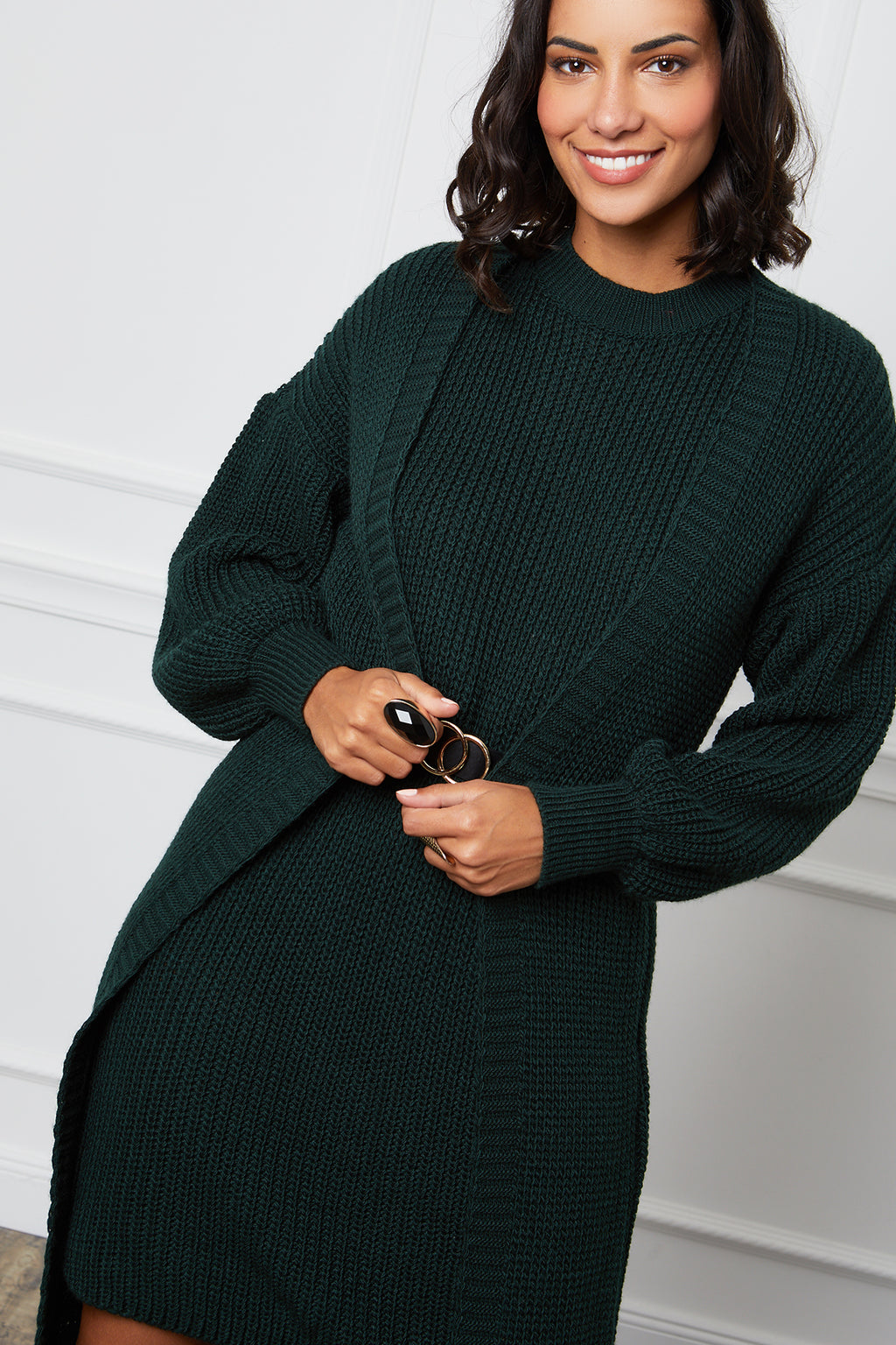 Cárdigan y vestido - Verde