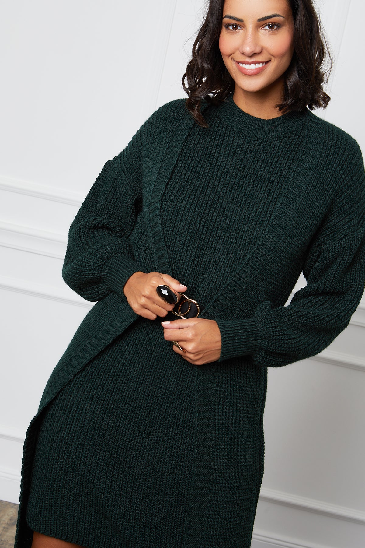 Cárdigan y vestido - Verde