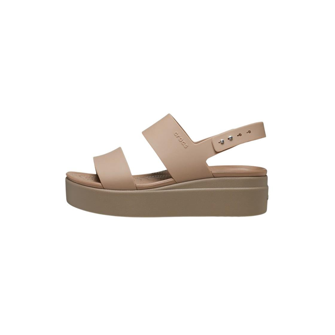 Crocs Brooklyn Low Wedge Women's Sandals - Latte, Mushroom