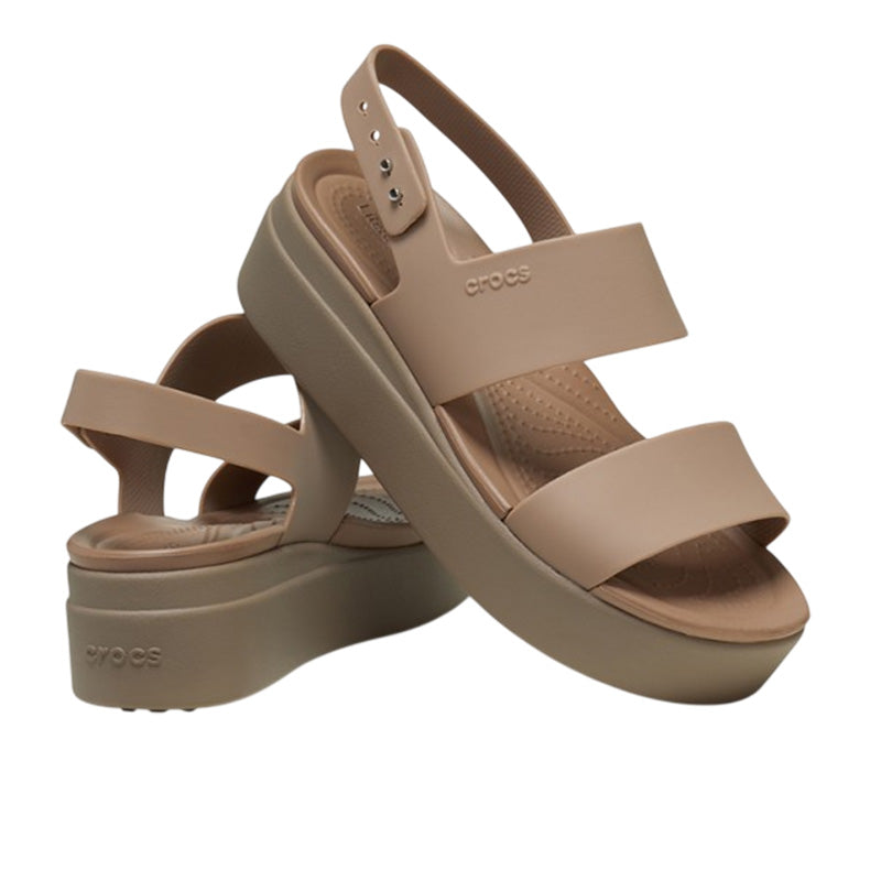 Crocs Brooklyn Low Wedge Women's Sandals - Latte, Mushroom