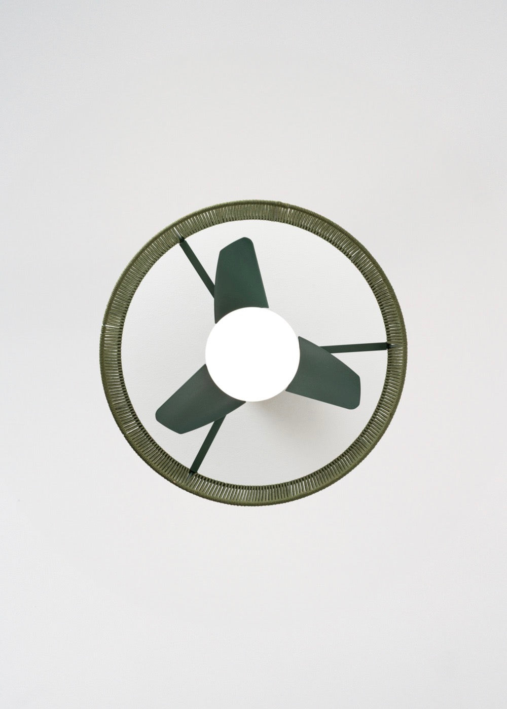 Wind Lamp Woven - Ventilateur De Plafond Silencieux 25W Avec Lumière Led - Vert Sauge