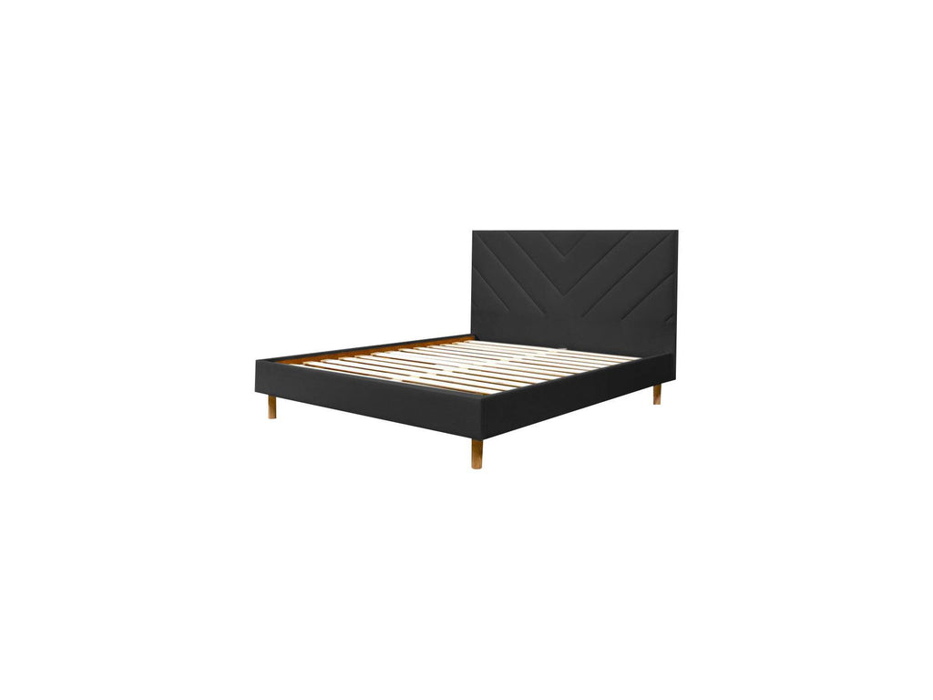 Romane - Bed With Solid Slats - Velvet Fabric