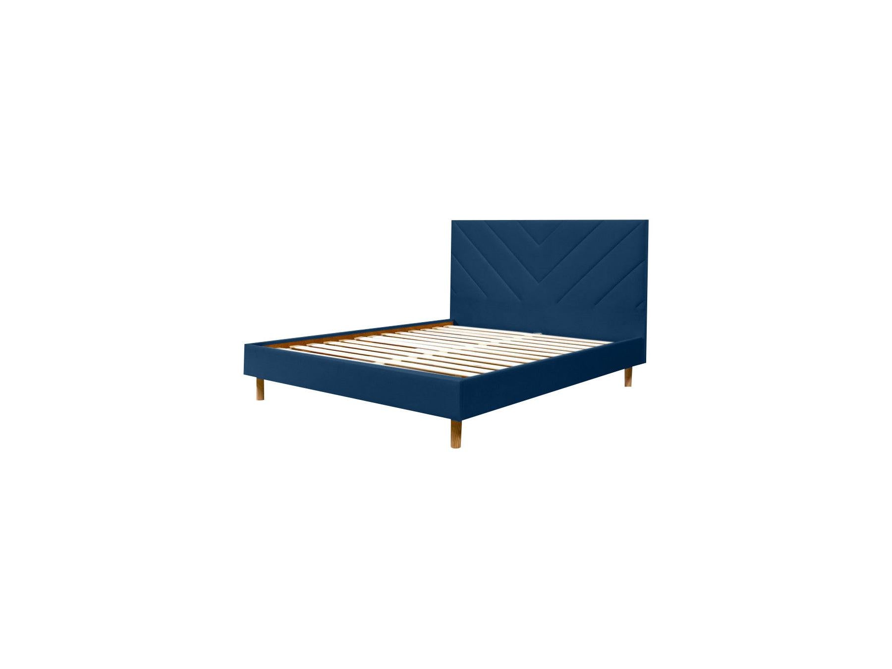 Romane - Bed With Solid Slats - Velvet Fabric