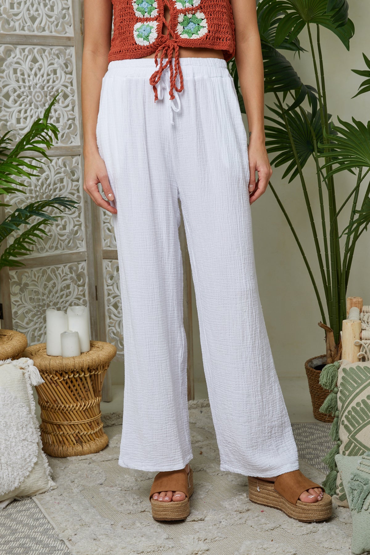 Pantalon - Blanc - Femme
