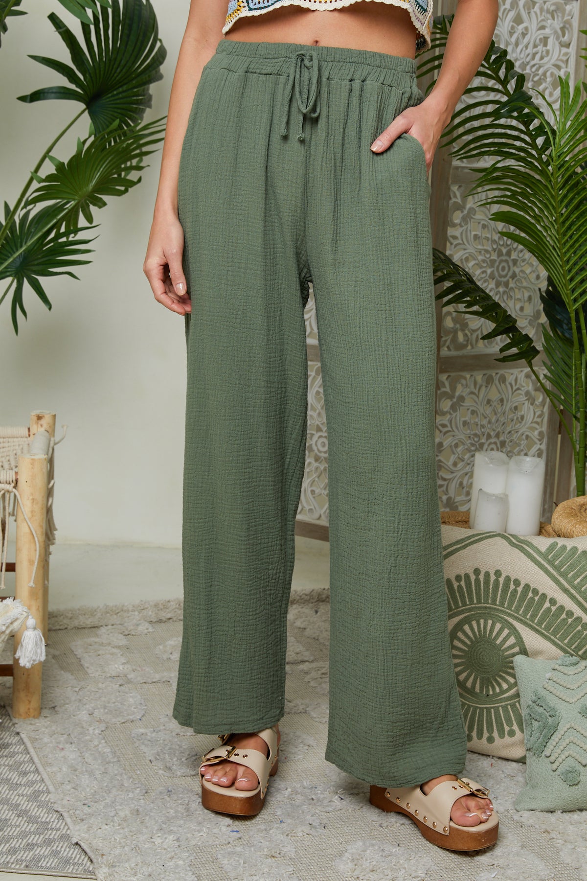 Trousers - Khaki - Women