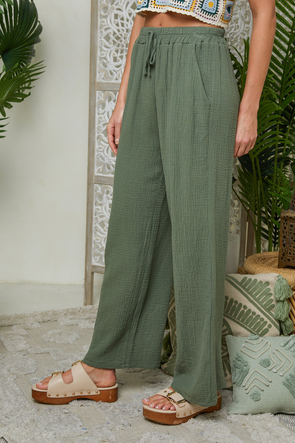 Trousers - Khaki - Women