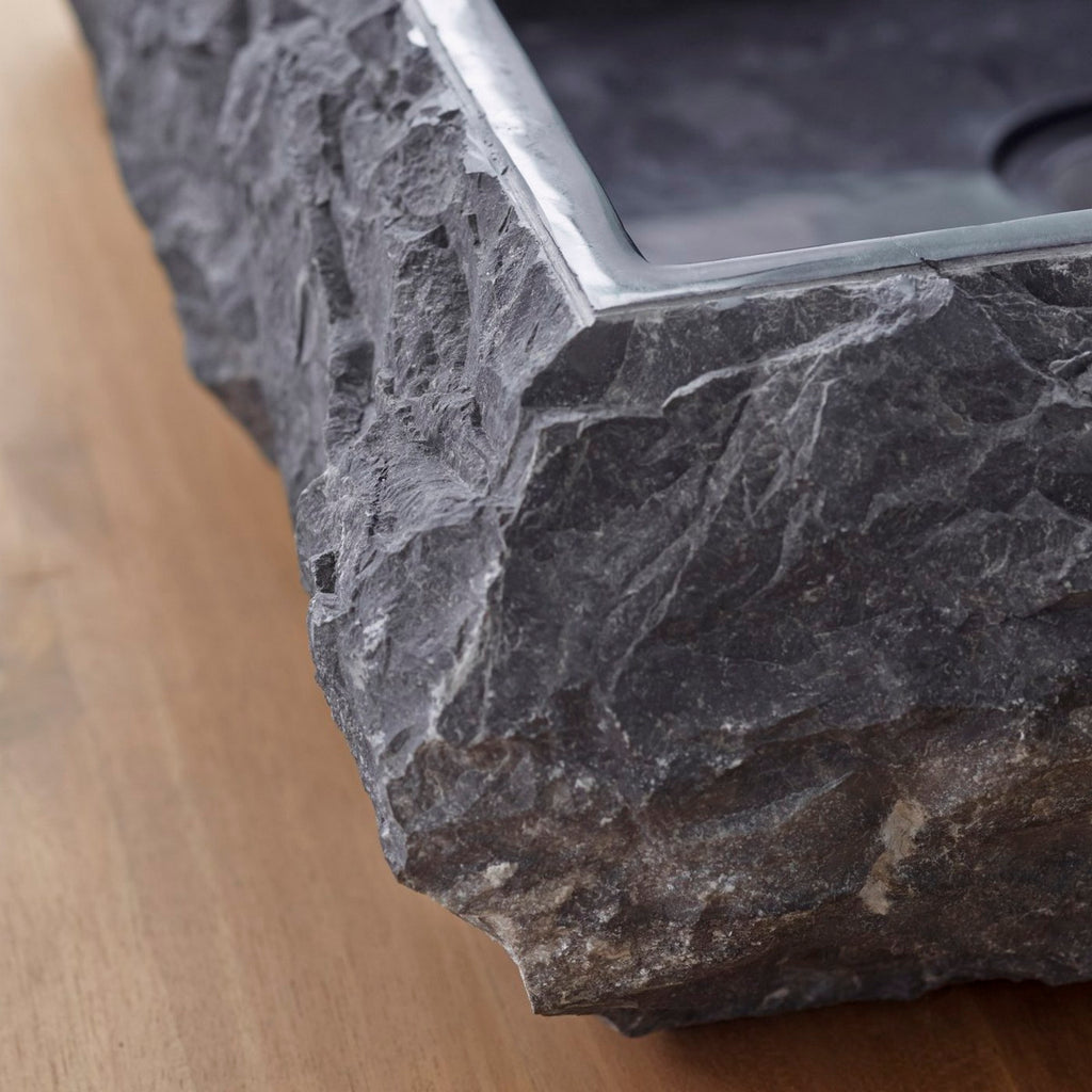 Scrula Slim - Lavabo rectangular - Mármol - Negro