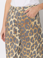 Printed Wide Leg Jeans - Leopard
