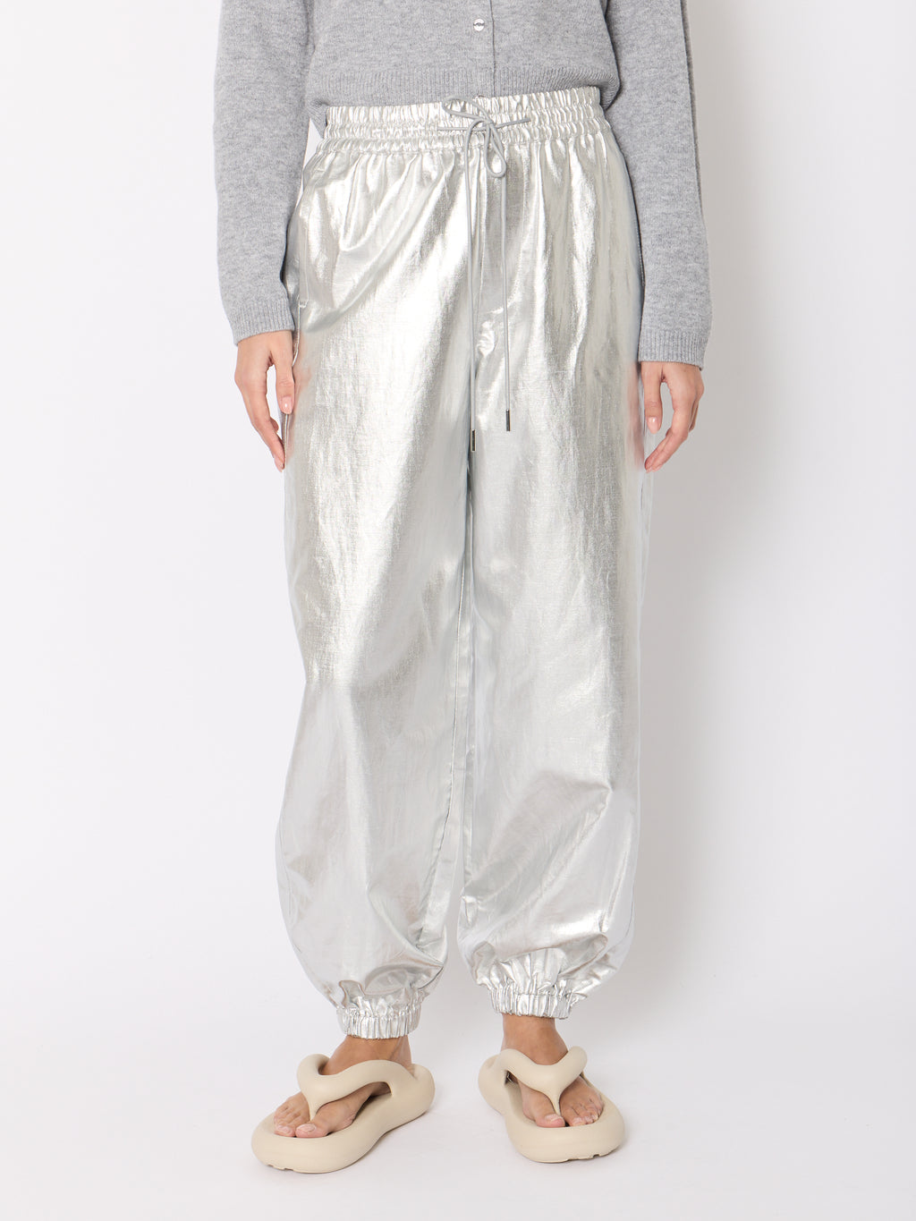 Pantalon Casual Metallise - Silver