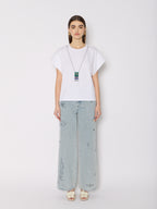 Tshirt With Pearl Necklace - White