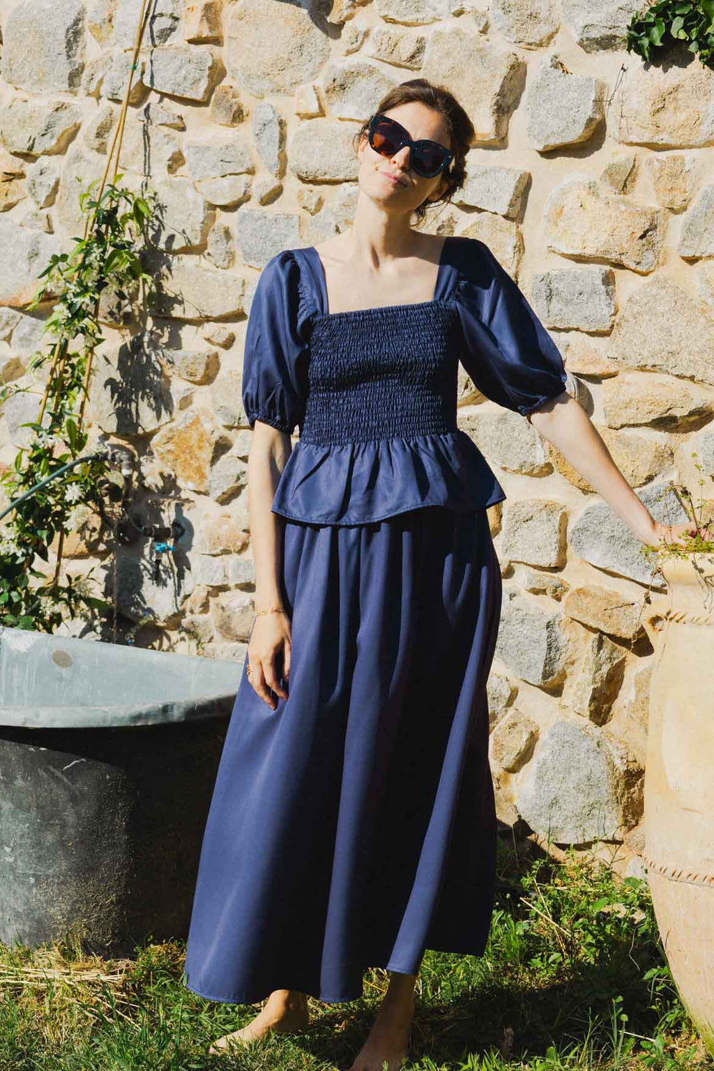 Cecile Navy Skirt