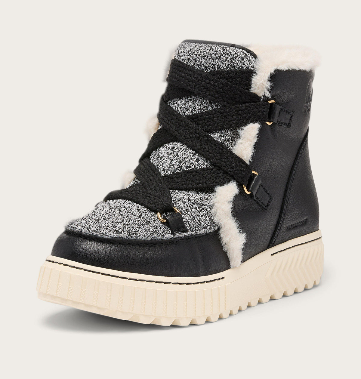 Nieprzemakalne Buty Zimowe Ona Ave™ Alpine - Black & Chalk - Damskie