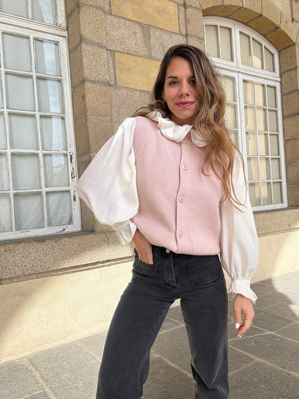Chaleco sin mangas rosa