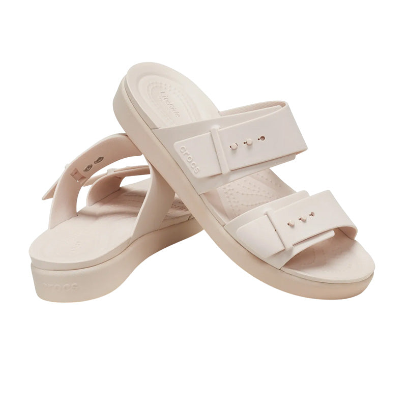 Crocs Brooklyn Buckle Lowwdg Women's Sandals - Rose Quartz