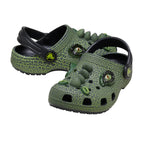 Zuecos Crocs Classic Iam Scary Dino Clog Niños - Negro, Verde