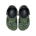 Zuecos Crocs Classic Iam Scary Dino Clog Niños - Negro, Verde
