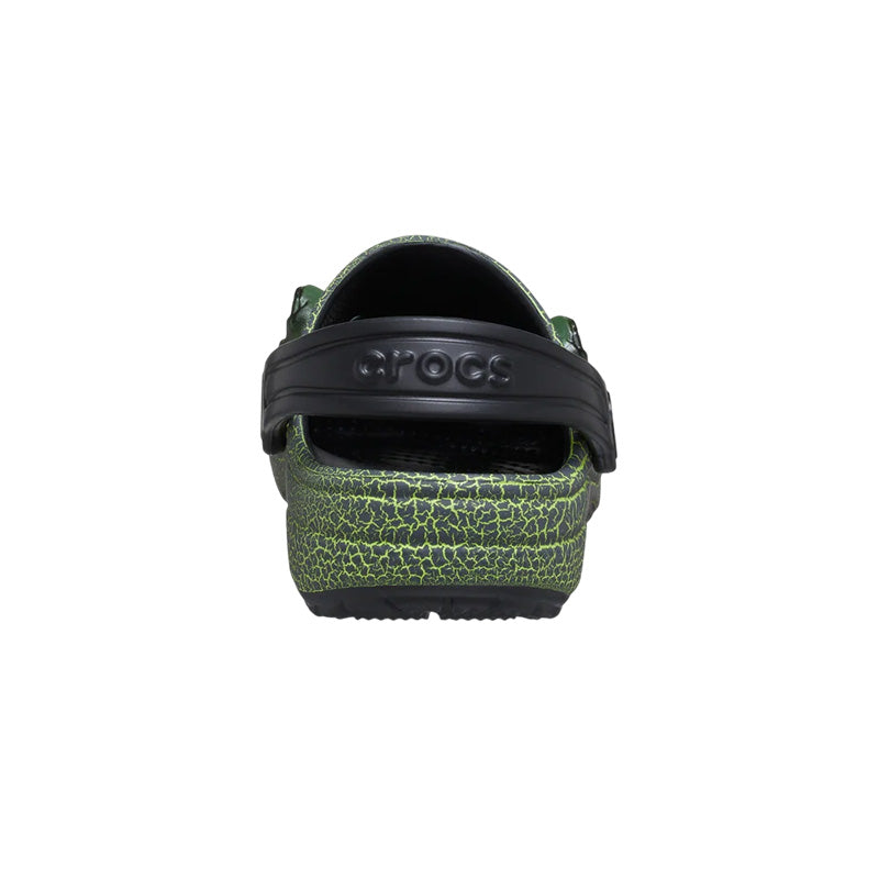 Zuecos Crocs Classic Iam Scary Dino Clog Niños - Negro, Verde