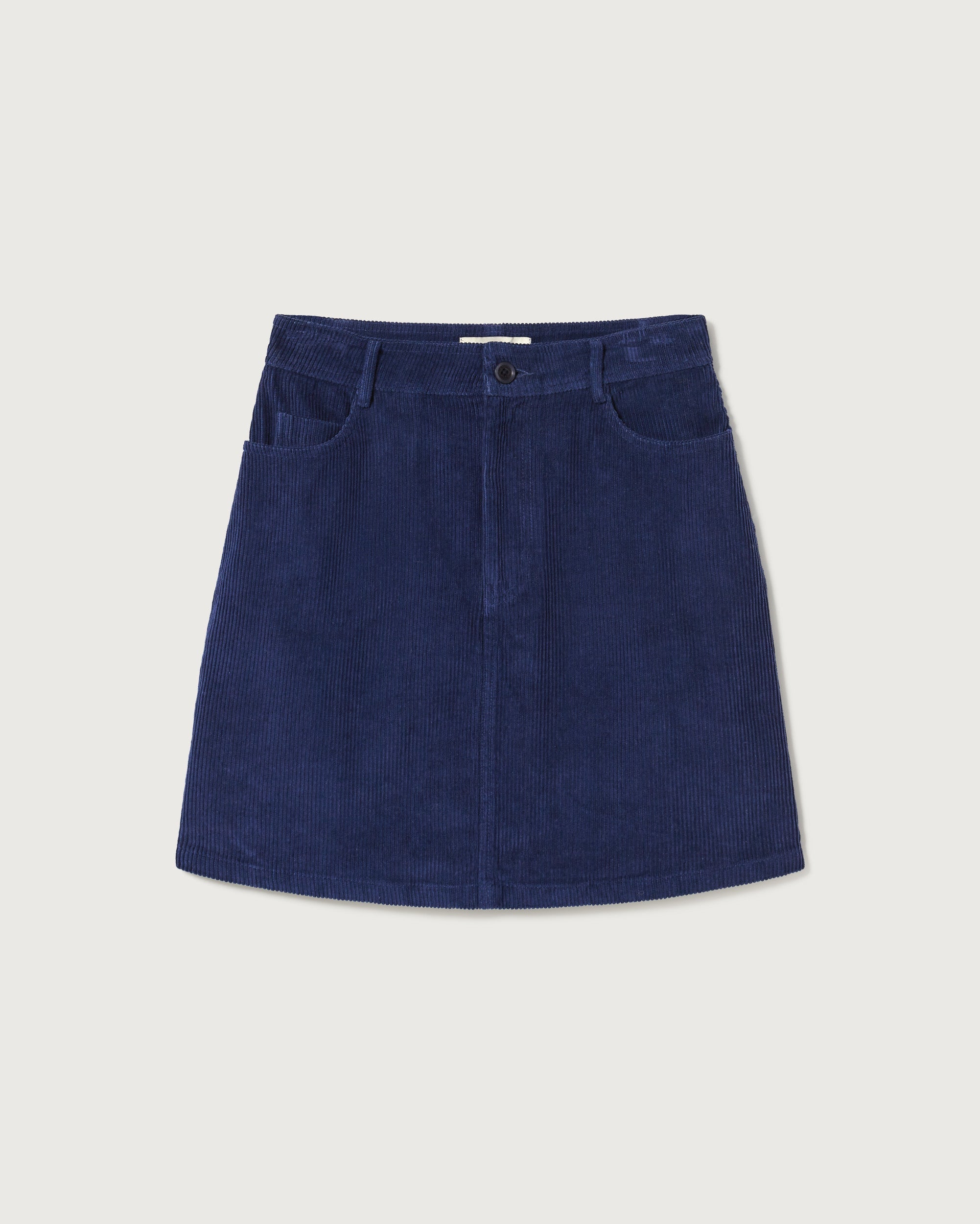 Marsha Blue Checked Velvet Skirt