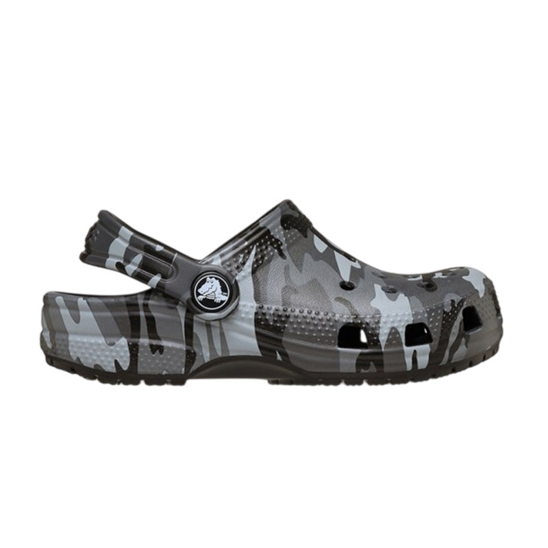Crocs Classic Camouflage Clog Kids Clogs - Black, Slate Gray