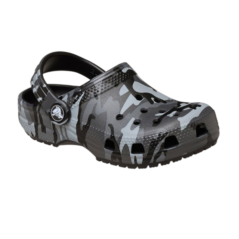 Crocs Classic Camouflage Clog Kids Clogs - Black, Slate Gray