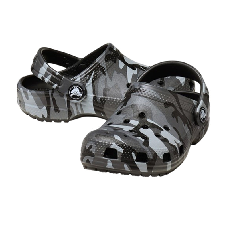 Crocs Classic Camouflage Clog Kids Clogs - Black, Slate Gray