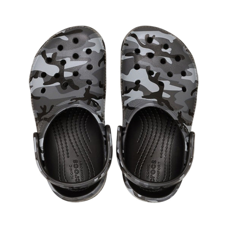 Crocs Classic Camouflage Clog Kids Clogs - Black, Slate Gray