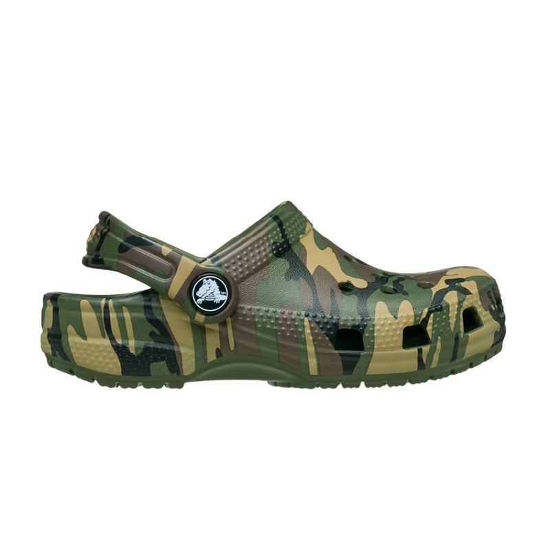 Zuecos Crocs Classic Camuflaje Clog Niños - Verde Ejército, Multi
