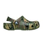 Zuecos Crocs Classic Camuflaje Clog Niños - Verde Ejército, Multi