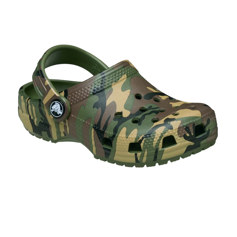 Zuecos Crocs Classic Camuflaje Clog Niños - Verde Ejército, Multi