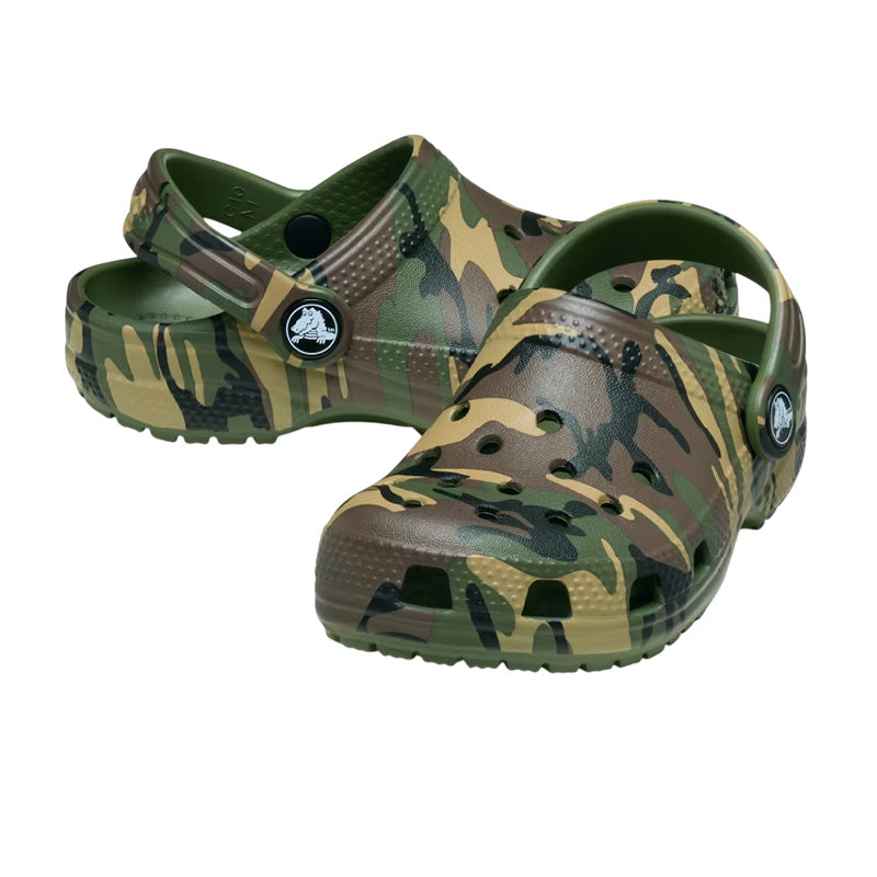 Zuecos Crocs Classic Camuflaje Clog Niños - Verde Ejército, Multi
