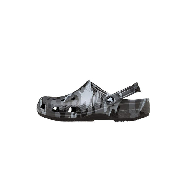 Zuecos Crocs Classic Camuflaje Clog Hombre - Negro, Gris Pizarra